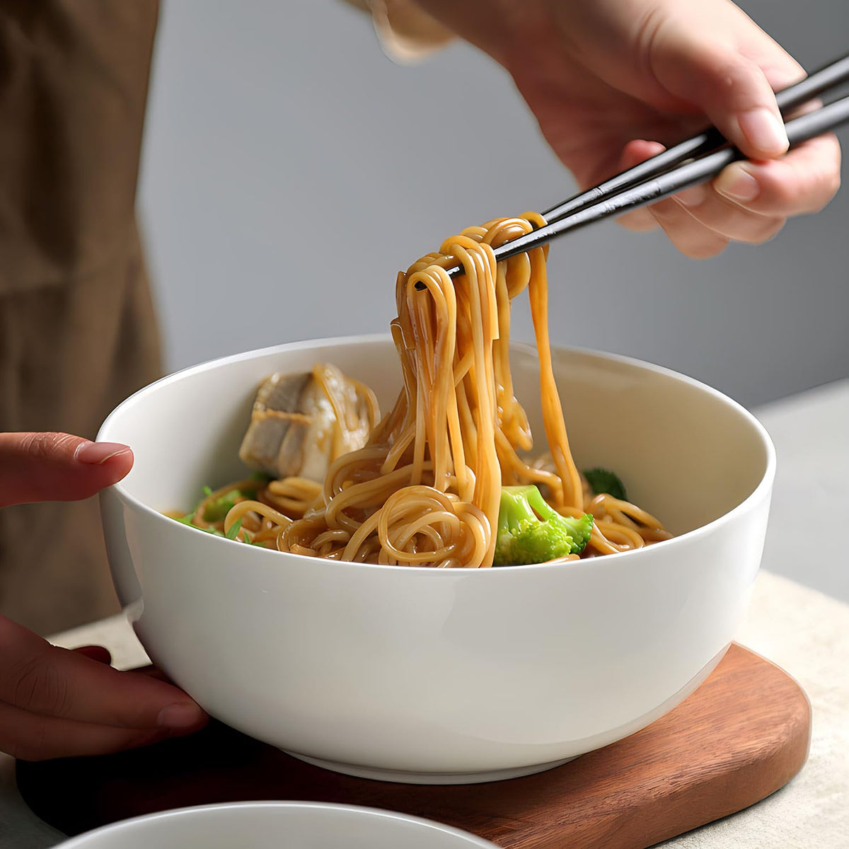 Dyware soup bowls stacked display for compact storage