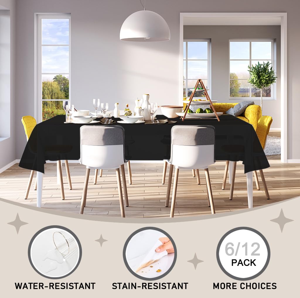 DZ 54x108 inches pre-cut tablecloth provides full coverage for rectangular tables