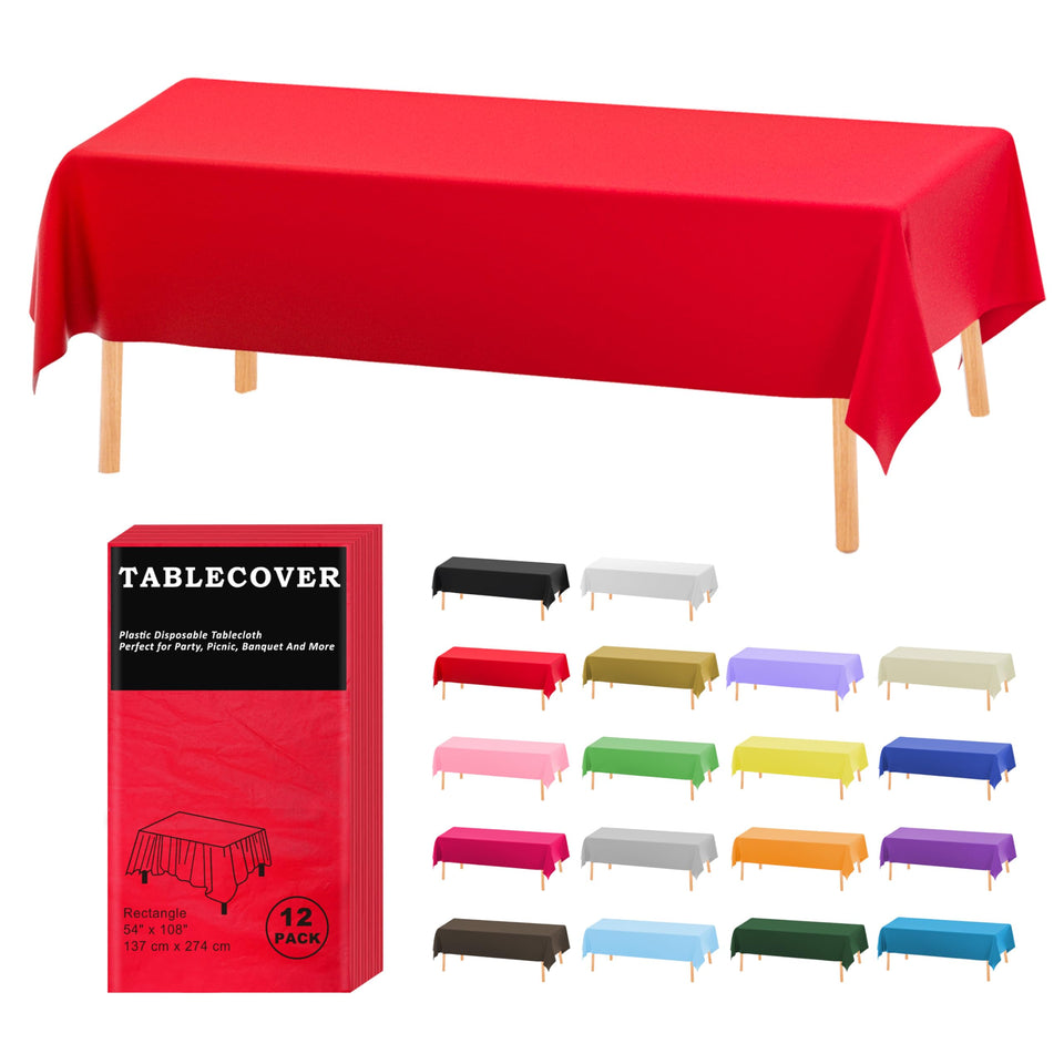 D&Z red-rectangle-tablecloth for indoor and outdoor use, stylish surface protection.