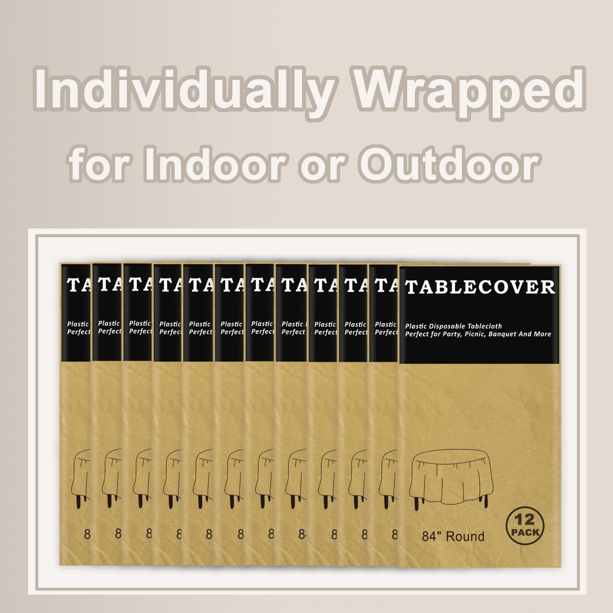 Value-packed 12-pack ideal for parties, weddings, and picnics with versatile gold tone.