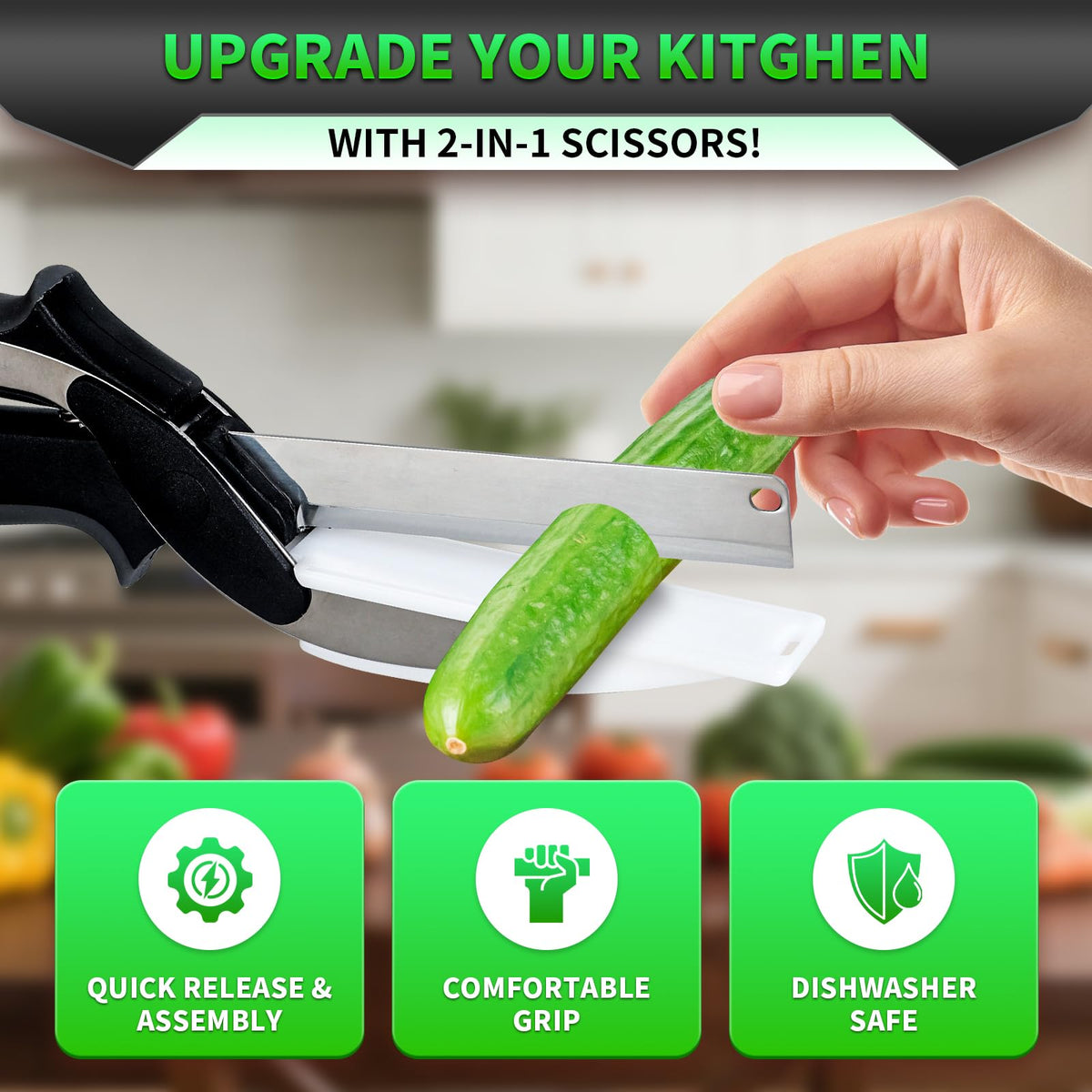 DZ Duo Zhan dishwasher-safe blades and board for easy cleanup