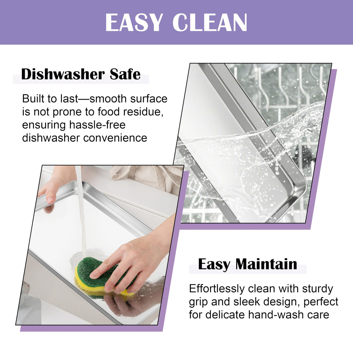 E-far 1.2-inch deep rims prevent spills during busy ovens