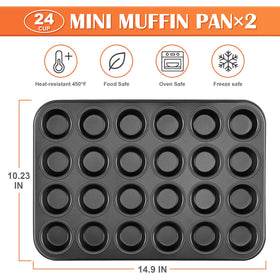 E-far 24-cup muffin pan nonstick coating for easy release