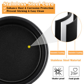 E-far 4-inch cake pan set side view showing straight sides