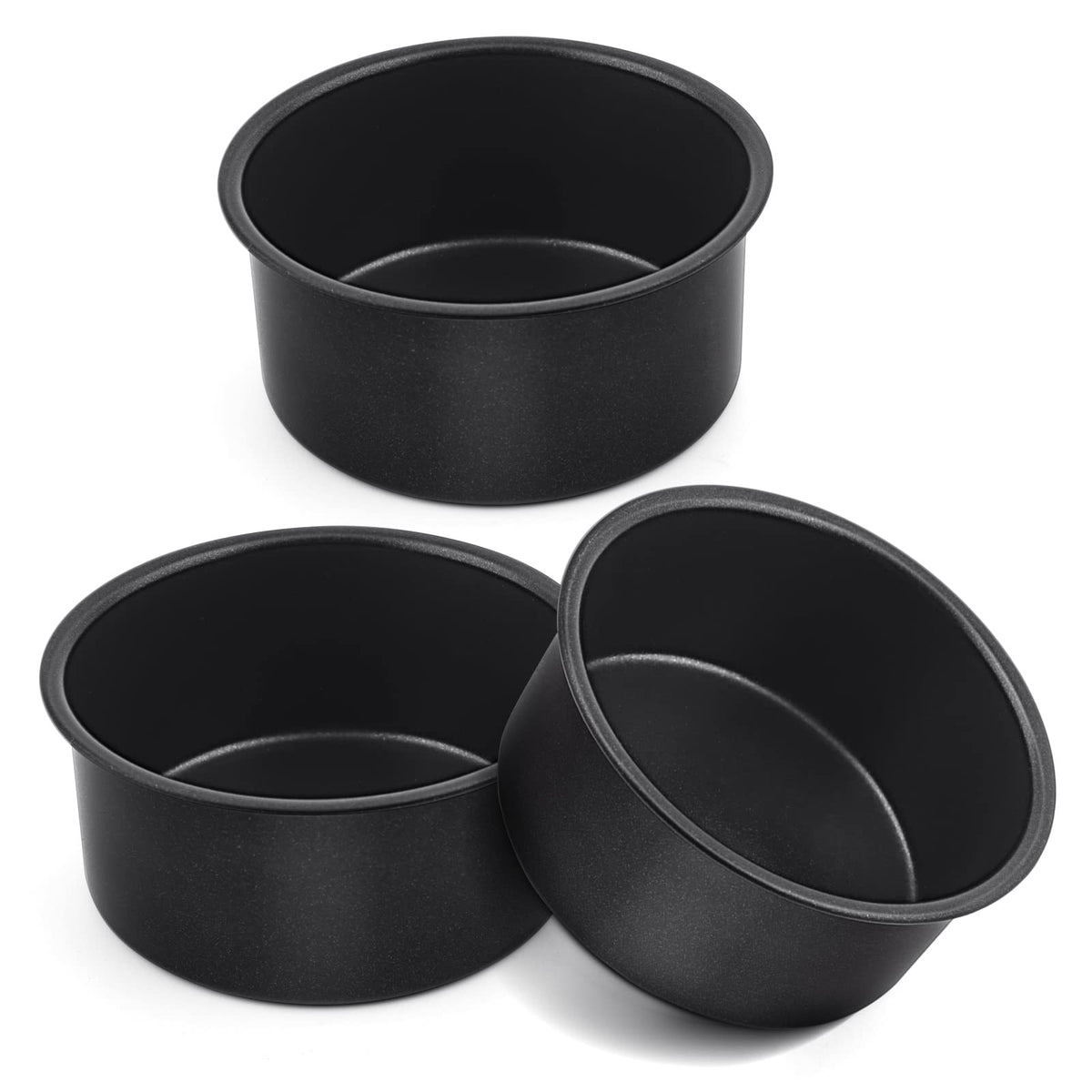 E-far 4-inch cake pan set top view for uniform mini cakes
