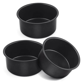 E-far 4-inch cake pan set top view for uniform mini cakes
