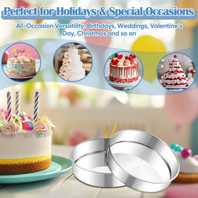 E-far 8-inch cake pan showcasing even heating and smart design.