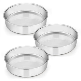 E-far 8-inch cake pan set 3, ideal for layered cakes.