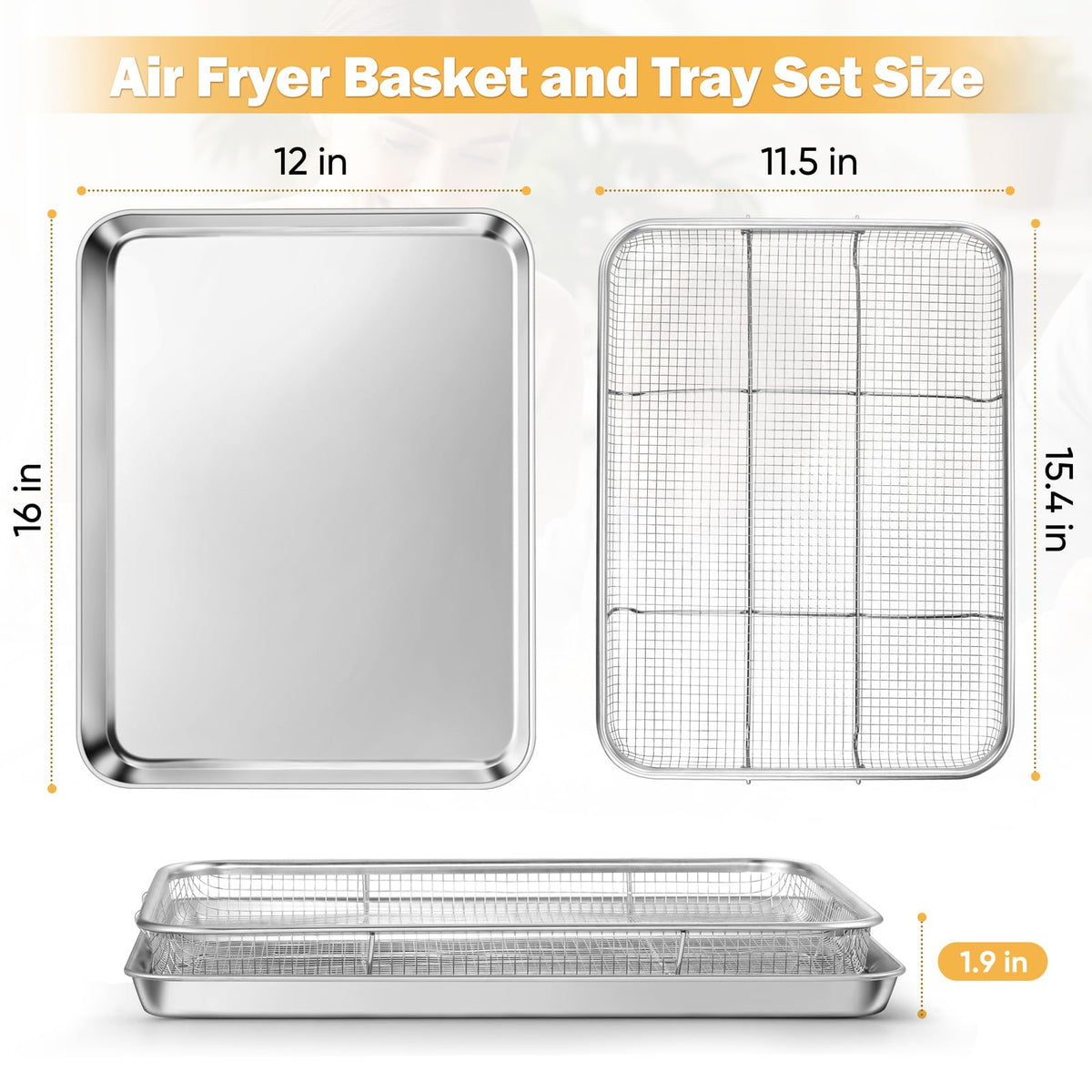 E-far drip tray below the basket catches drips for easy cleanup
