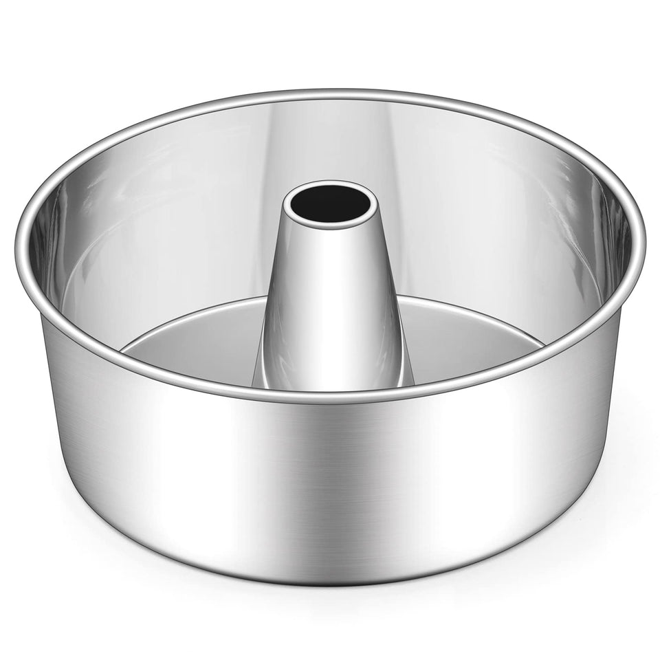 E-far angel food cake pan 10-inch: durable stainless steel for even baking.