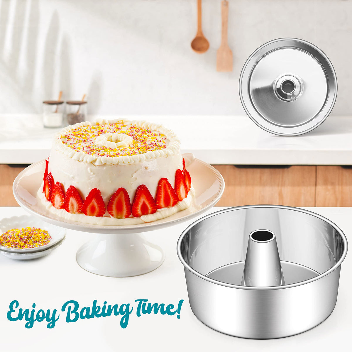 E-far dishwasher-safe pan simplifies cleanup after celebrations.