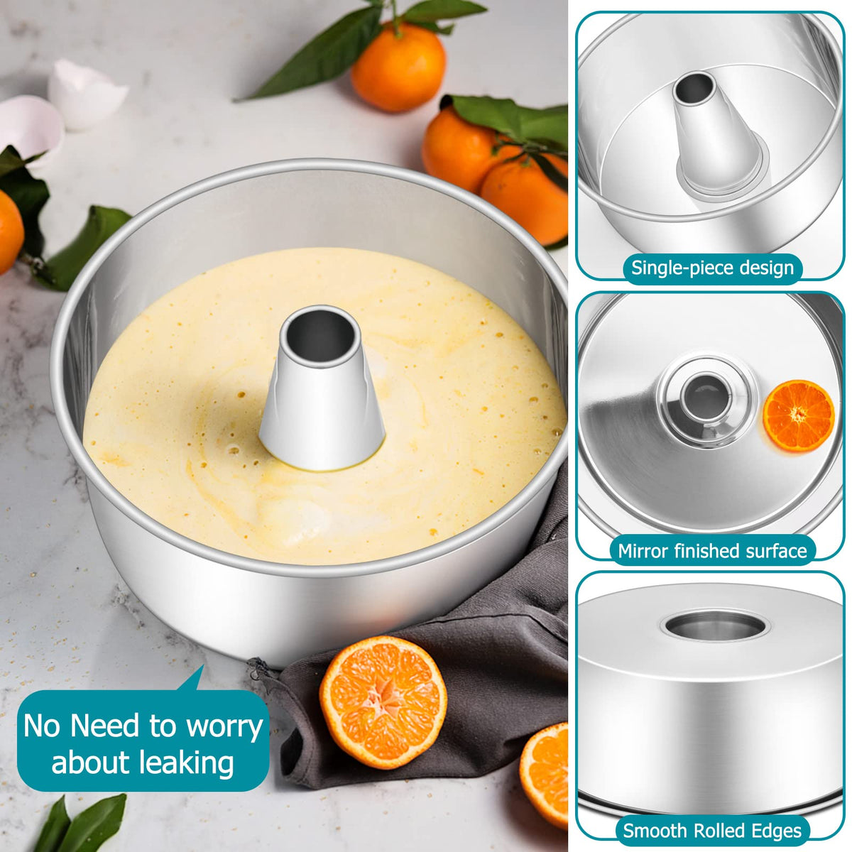 E-far mirror-finish surface promotes clean release after baking.