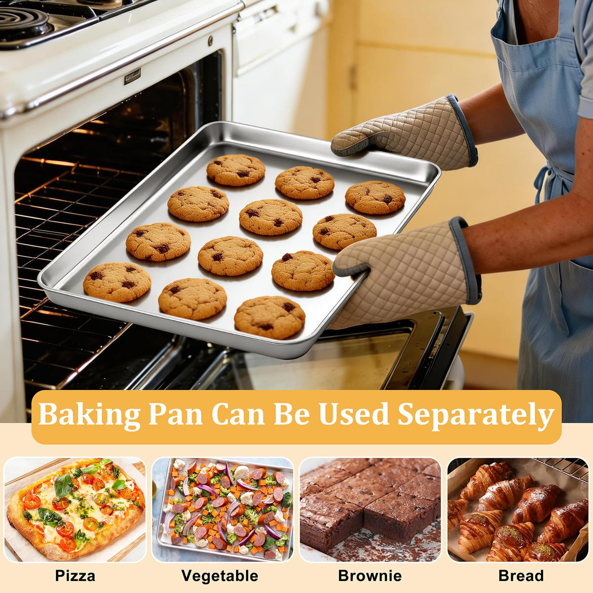 Dishwasher-safe tray and basket make cleanup quick
