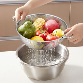E-far stainless steel colander set versatile for various kitchen tasks