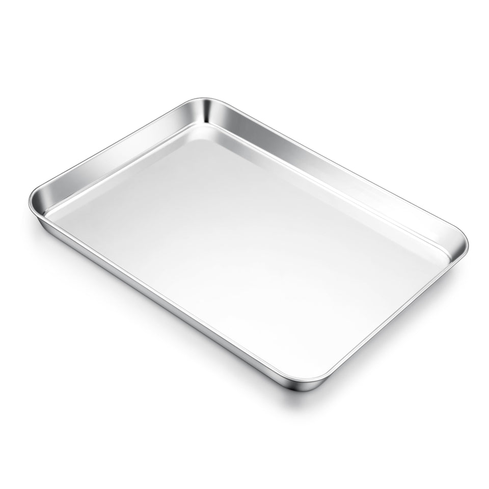 E-far cookie sheet 18x13 with mirror finish for even browning.