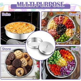 E-far round cake pan, dishwasher-safe, easy release with parchment or spray.