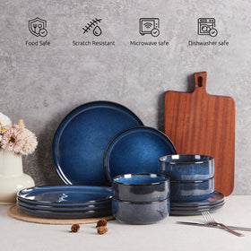 E-far stoneware is dishwasher safe for easy cleanup.