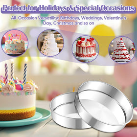 E-far even-heat stainless steel pan for evenly baked cakes and pies.