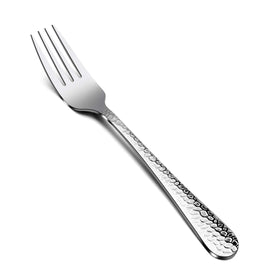 E-far hammered dinner forks with round edge and mirror finish for elegant table styling