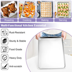 E-far heavy-gauge steel baking pan resists warping for durable everyday use
