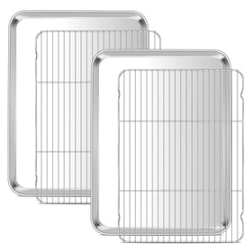 E-far large baking sheet with wire rack for even cooking and batch cooling