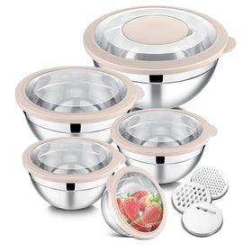 E-far mixing bowls set of 5 with lids for organized kitchen prep