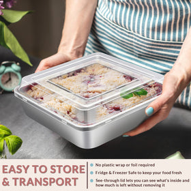 E-far multi-purpose pan suits brownies, cakes, casseroles, and more.