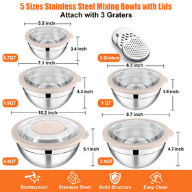 E-far multipurpose bowls for mixing, serving, and baking tasks