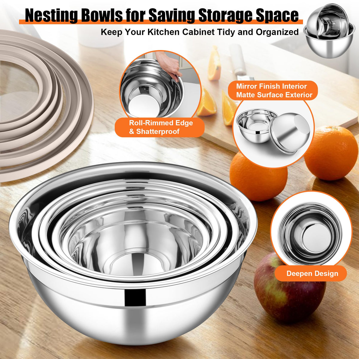 E-far nesting design saves space in your kitchen cabinets