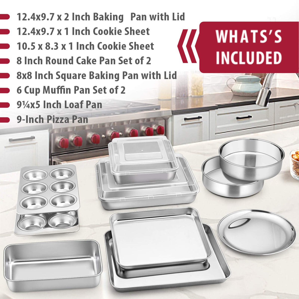 E-far rectangle pan with lid for easy storage and stacking