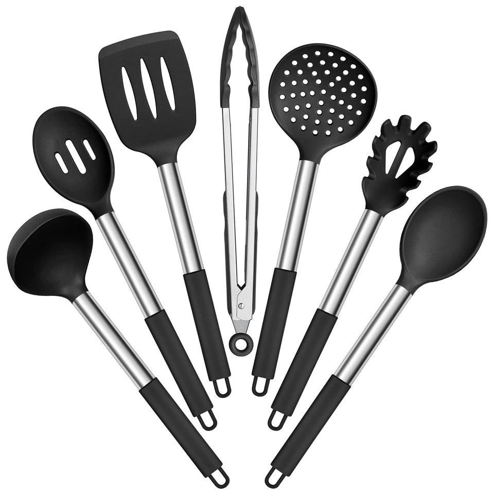 E-far silicone cooking utensils set for versatile nonstick cooking.