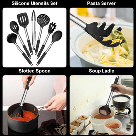 E-far slotted turner with stainless steel handle for durability.