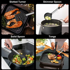 E-far solid spoon ideal for stirring, scooping, and serving.