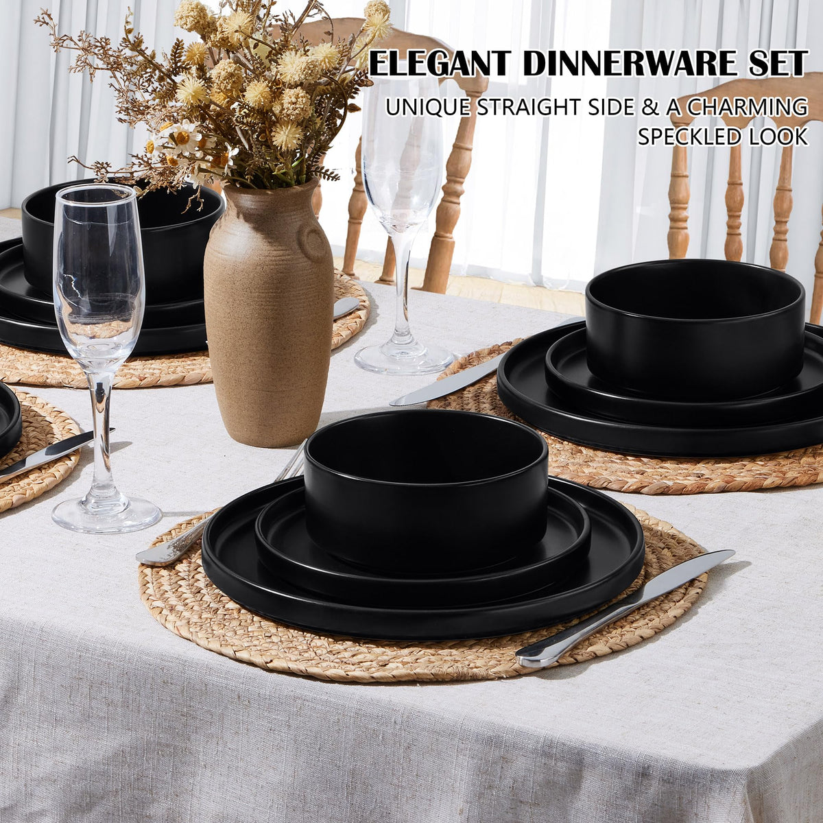 E-far stoneware cereal bowls provide sturdy bowls for everyday breakfasts.