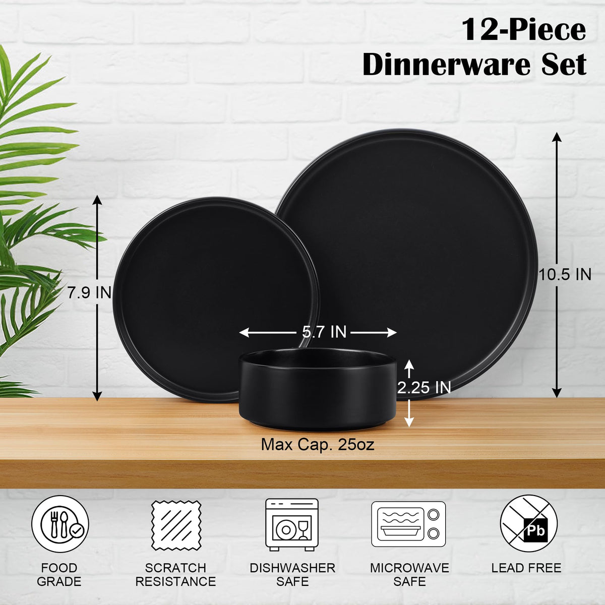 E-far stoneware dessert plates with sleek look for stylish, quick-clean meals.