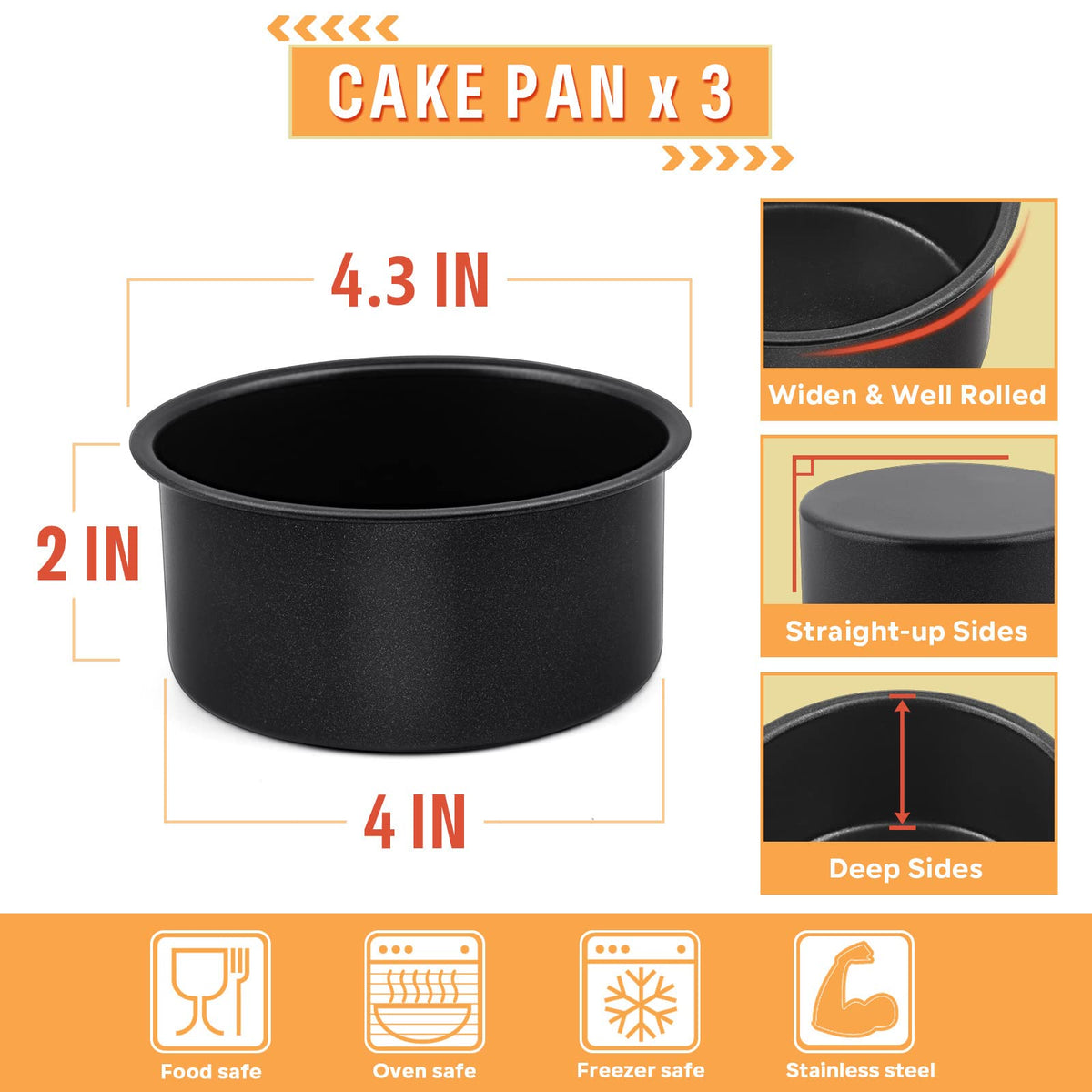 E-far trio of mini pans suitable for toaster ovens and small batches
