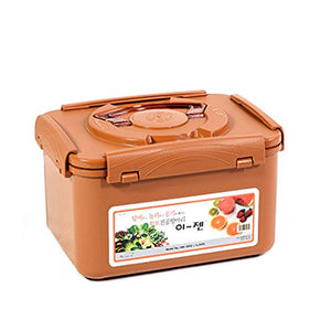 e-jen premium kimchi container in brown earthenware ready for home fermentation