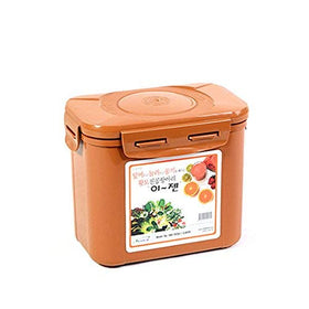 E-Jen premium kimchi container exterior earthenware brown for traditional fermentation aesthetics.