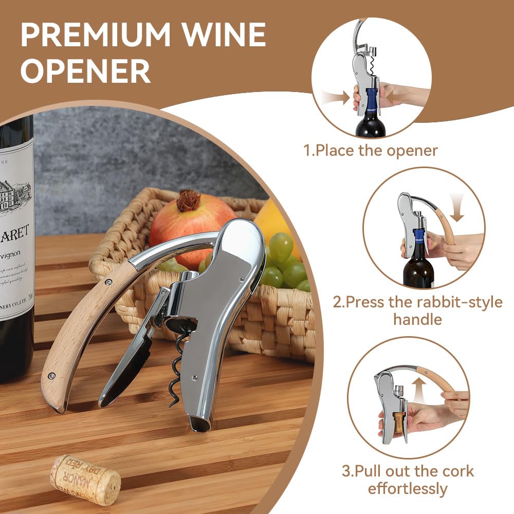 E.Palace wooden handle grip offers comfortable, non-slip handling.