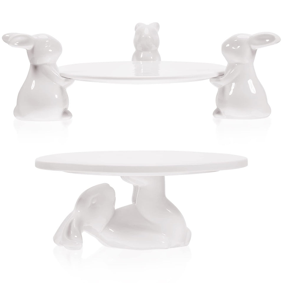Eaasty Bunny Cake Stand lying style presents an elegant dessert display.