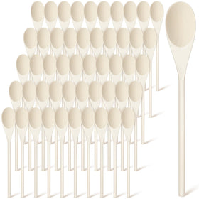 Eaasty wooden spoons with oval head for smooth stirring and serving