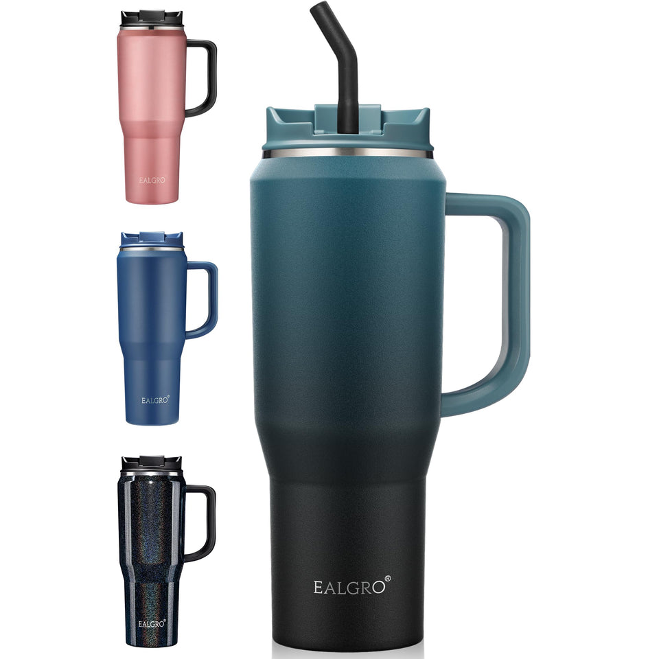 EALGRO 40oz insulated bottle with handle offers easy on-the-go hydration.