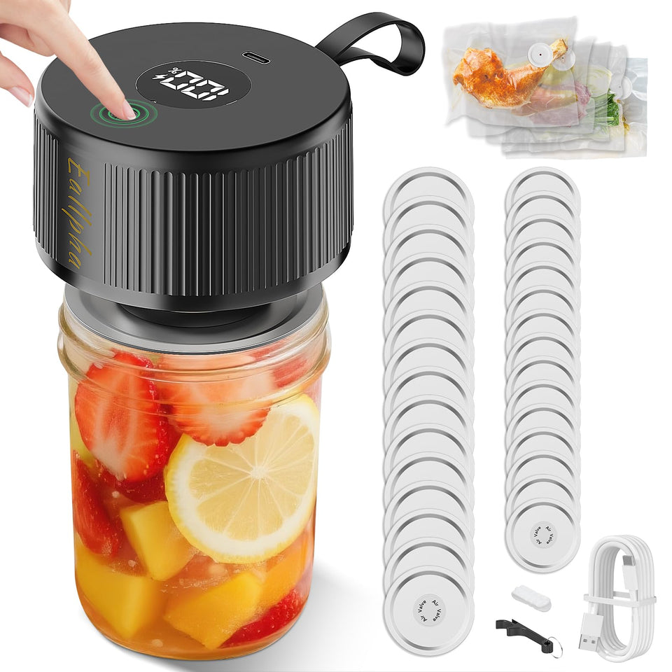 Eallpha electric mason jar vacuum sealer front view for compact home use.