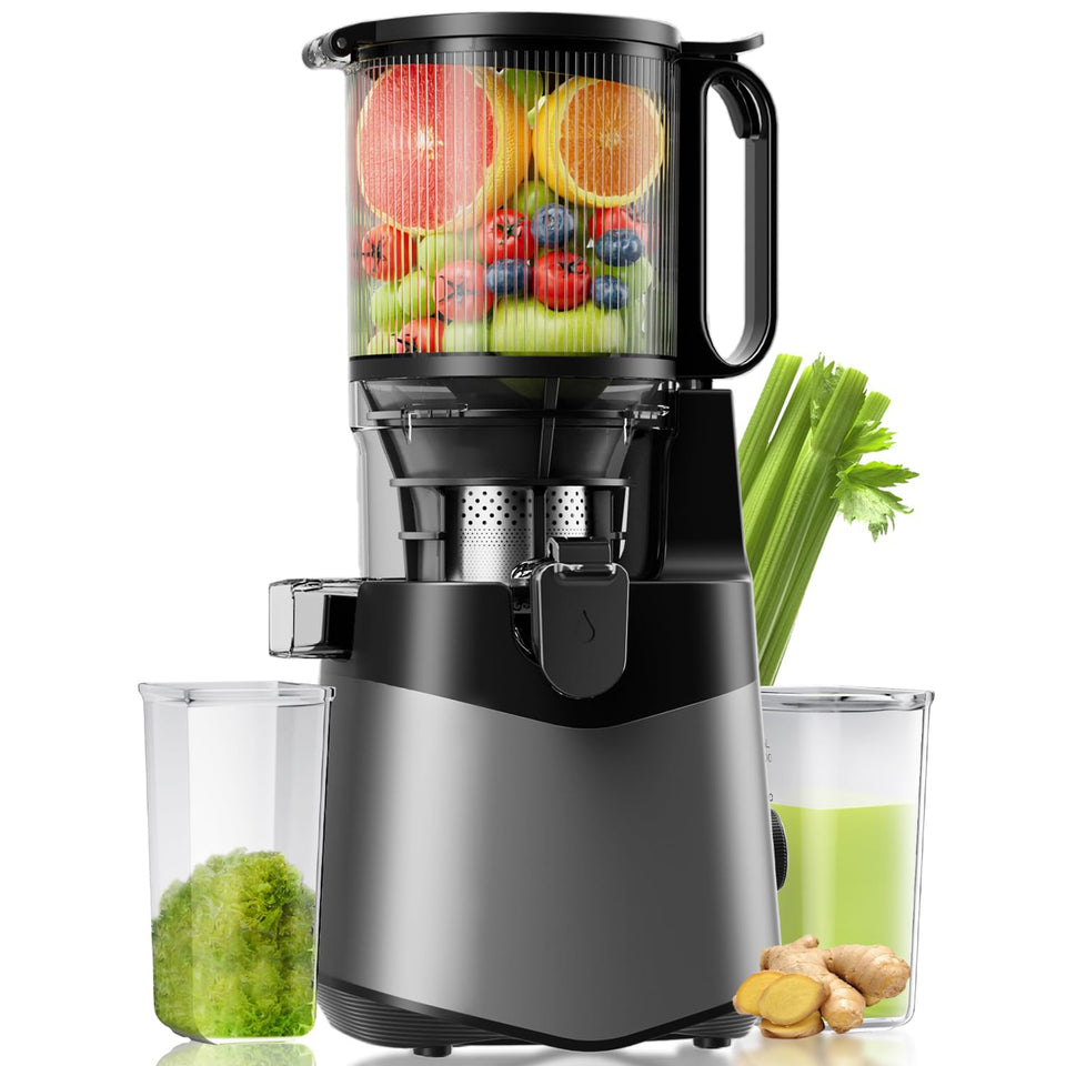 EanOruus Cold Press Juicer front view shows compact, space-saving design for small kitchens.