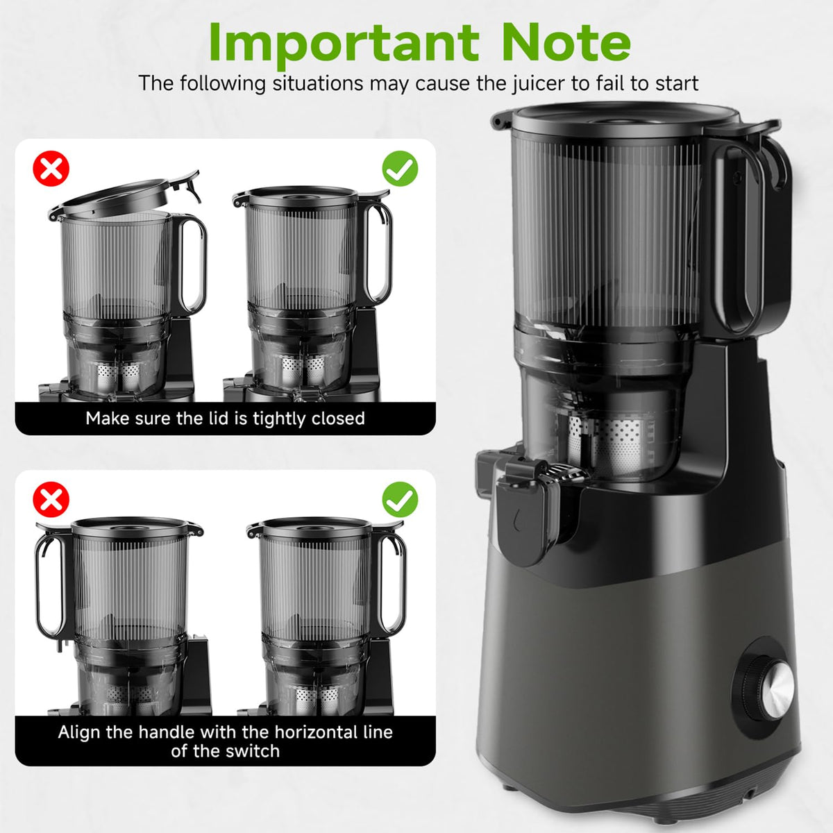 EanOruus juice outlet pours smooth juice with minimal oxidation.