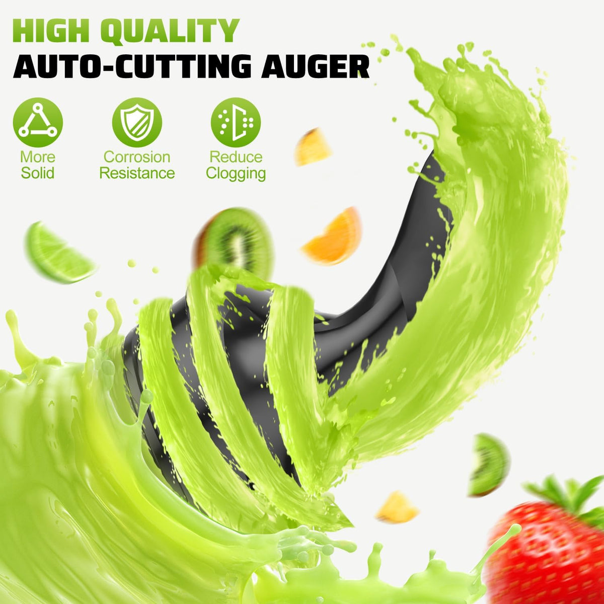 Lid-activated safety feature on EanOruus juicer in use.