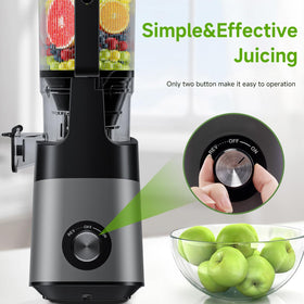 EanOruus juicer reverse function helps clear fibrous ingredients.