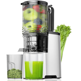 EanOruus cold press juicer with wide feed chute ready to juice whole fruits.