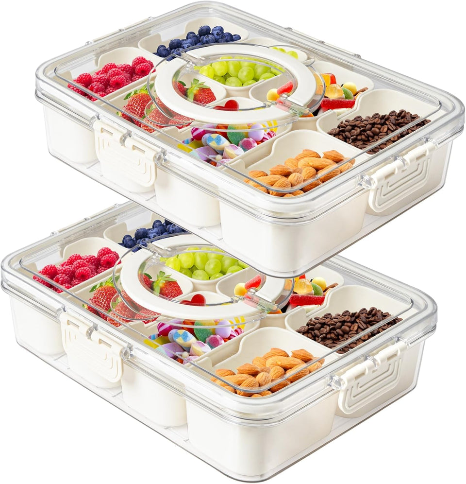 Eanpet divided tray with eight compartments and lid for organized meals.