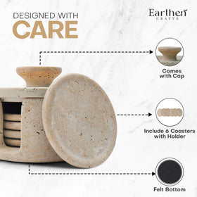 EARTHEN CRAFTS coaster in living room decor complements neutral styles